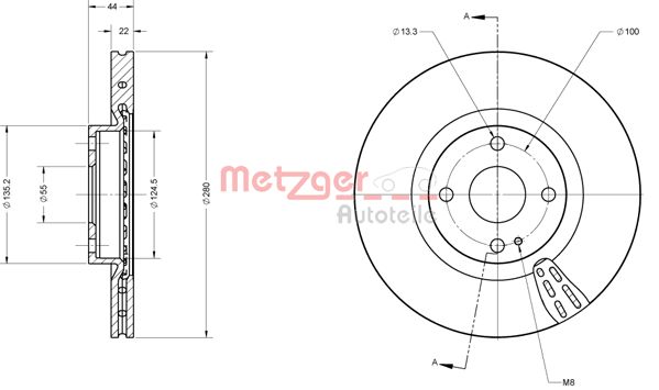 METZGER 6110834 Bremsscheibe